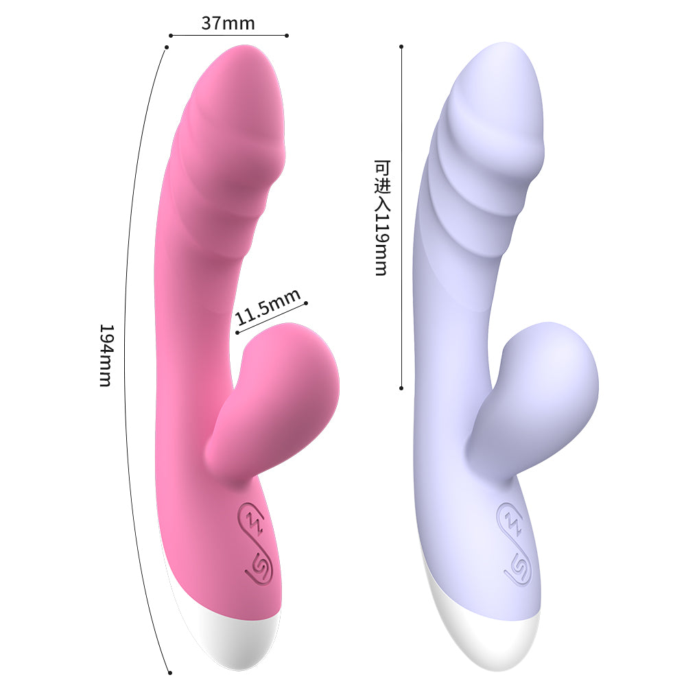 Double-headed female multi-frequency sucking vibrating dildo