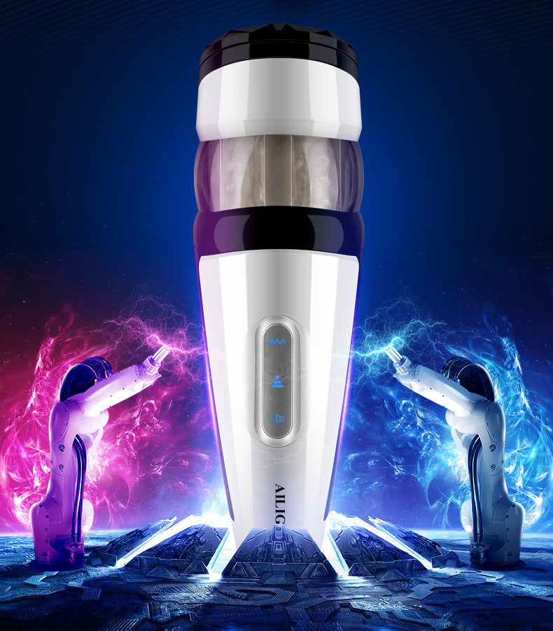 Catrina IV airplane cup automatic telescoping rotating male masturbation device.