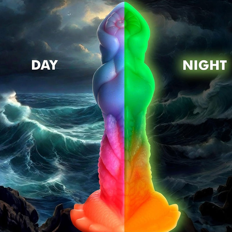 Silicone glow-in-the-dark monster longan fake penis anal dilator