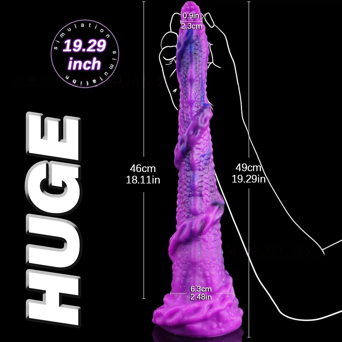 Extra-long anal plug for deep penetration and anal dilation, anal toy, alien-shaped