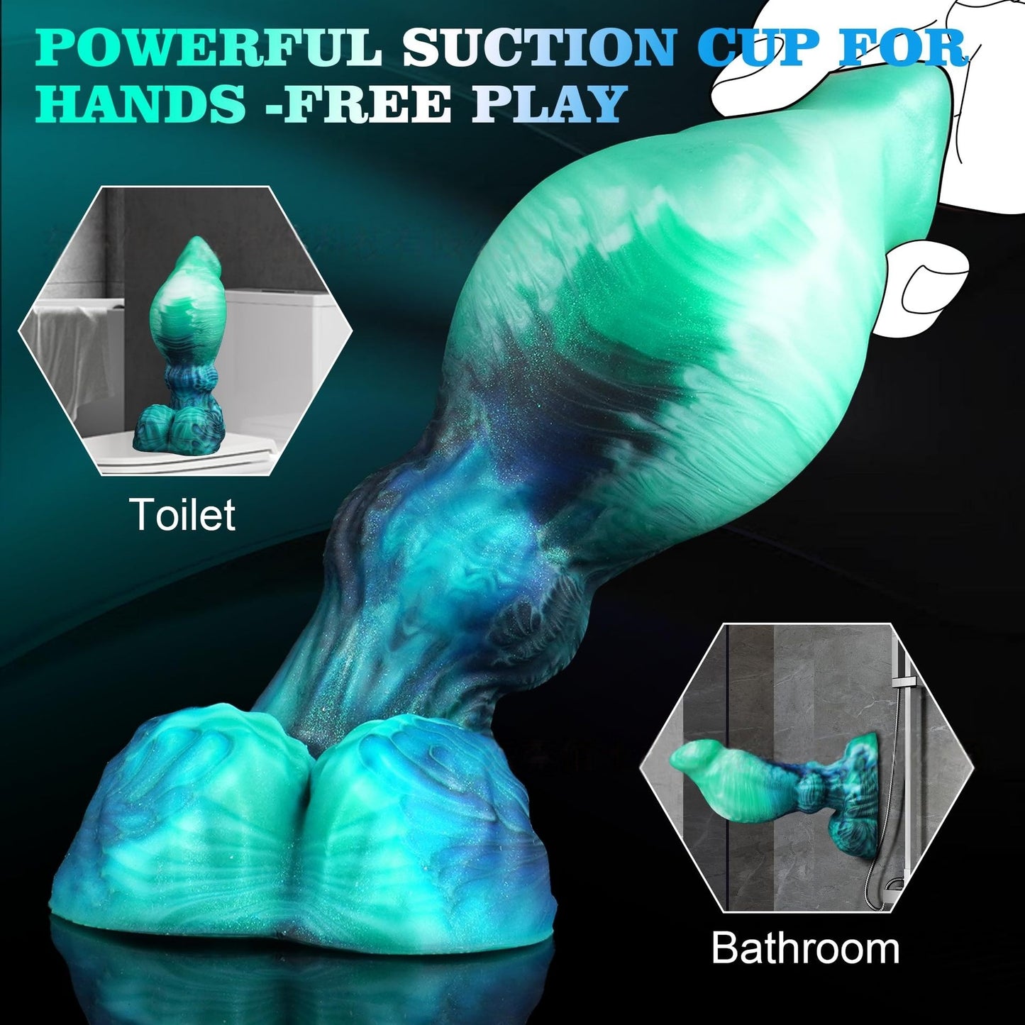 Colored silicone anal plugs, alien animal dildos