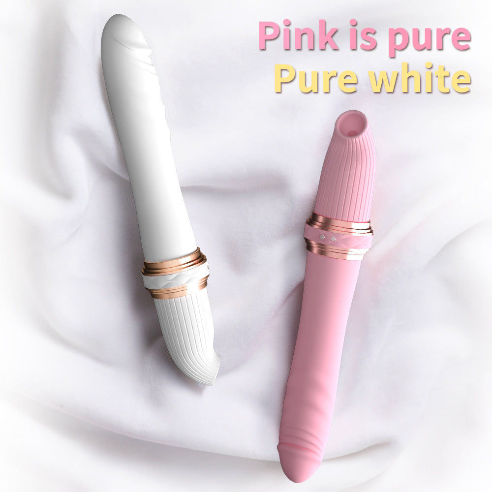 Sexy sucking, telescopic and vibrating double-ended masturbator