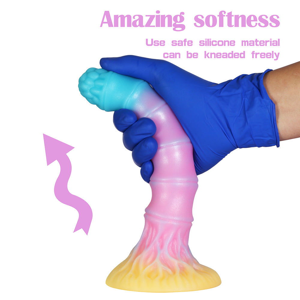 Fluorescent anal plugs and irregularly shaped dildos