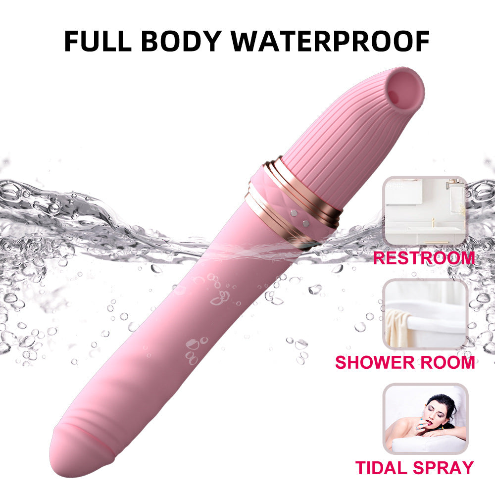 Sexy sucking, telescopic and vibrating double-ended masturbator