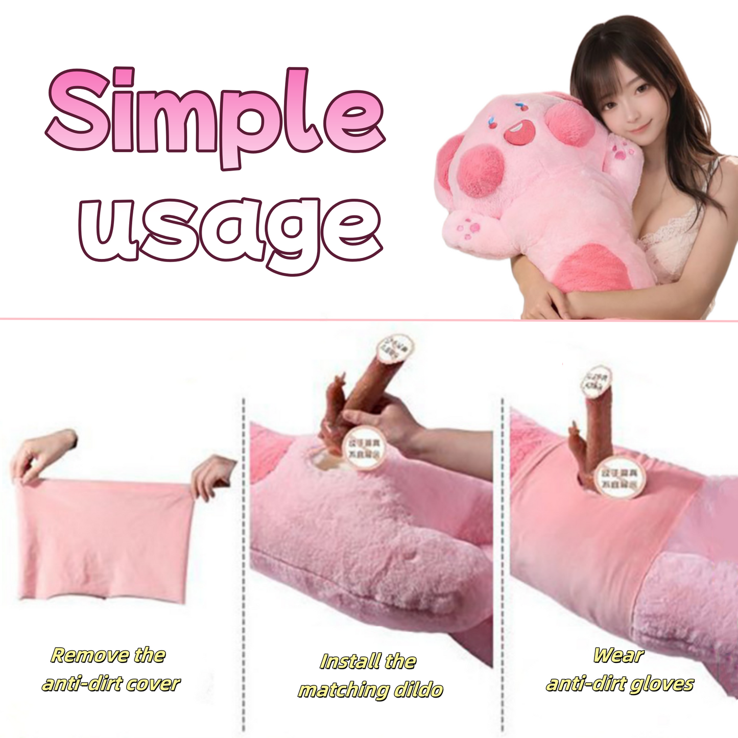 Dudu cat doll pillow vibrator sex machine