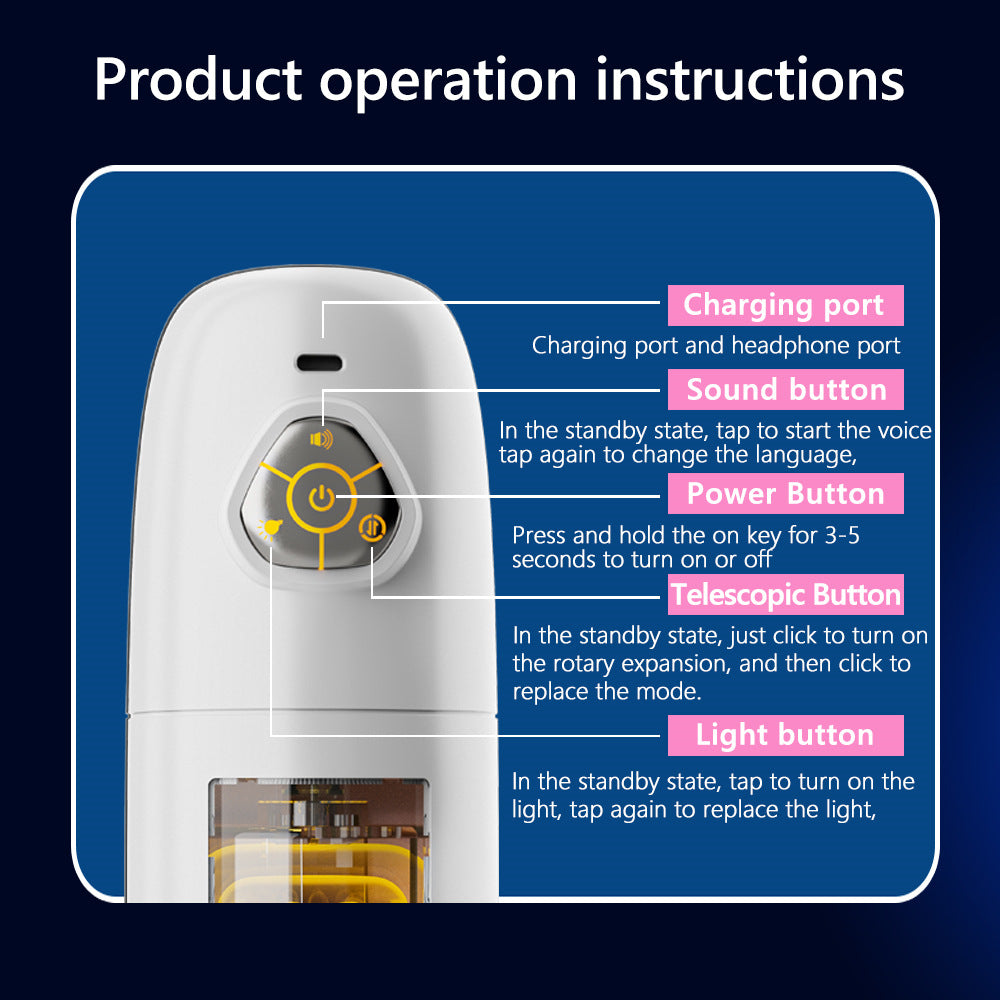 Space Capsule Fully Automatic Masturbator with Telescopic Rotation