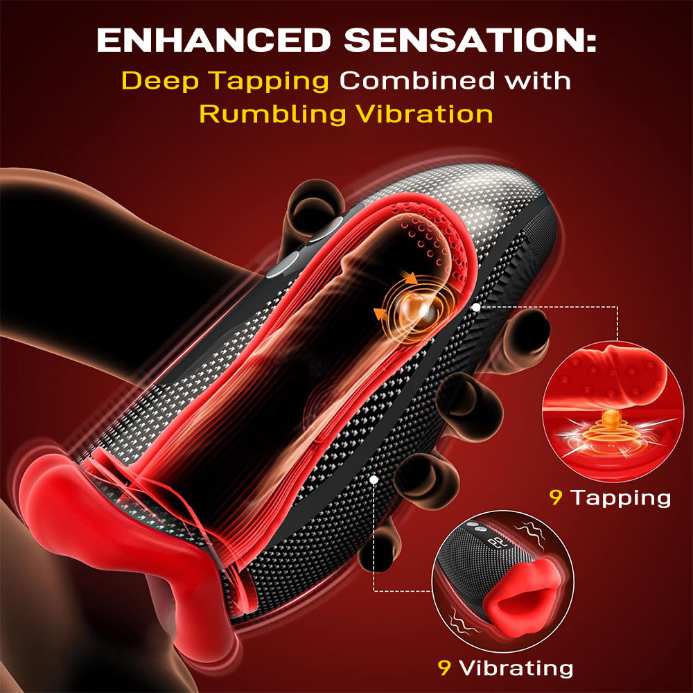 Seahorse digital display 9-frequency tapping exercise trainer for men with large earrings Vasodilation masturbator