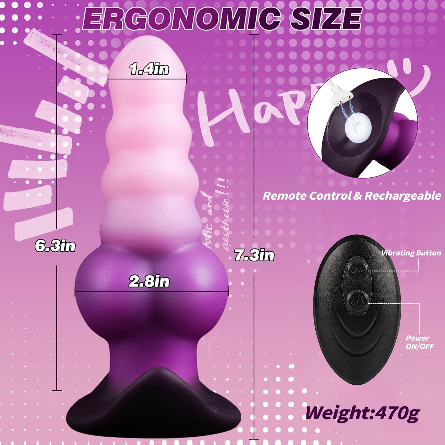 Animal-shaped vibrating anal plug adult massage anal toy