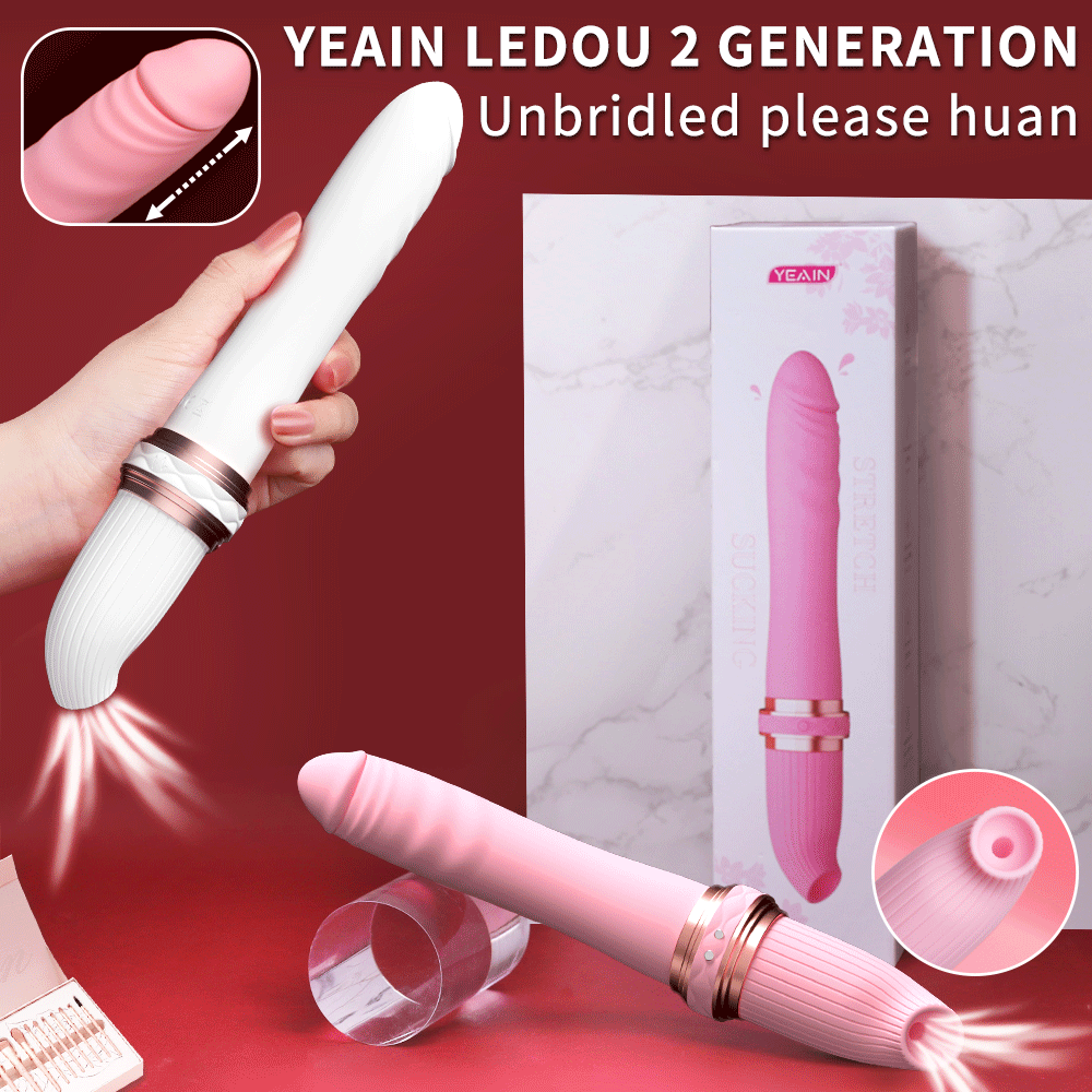 Sexy sucking, telescopic and vibrating double-ended masturbator