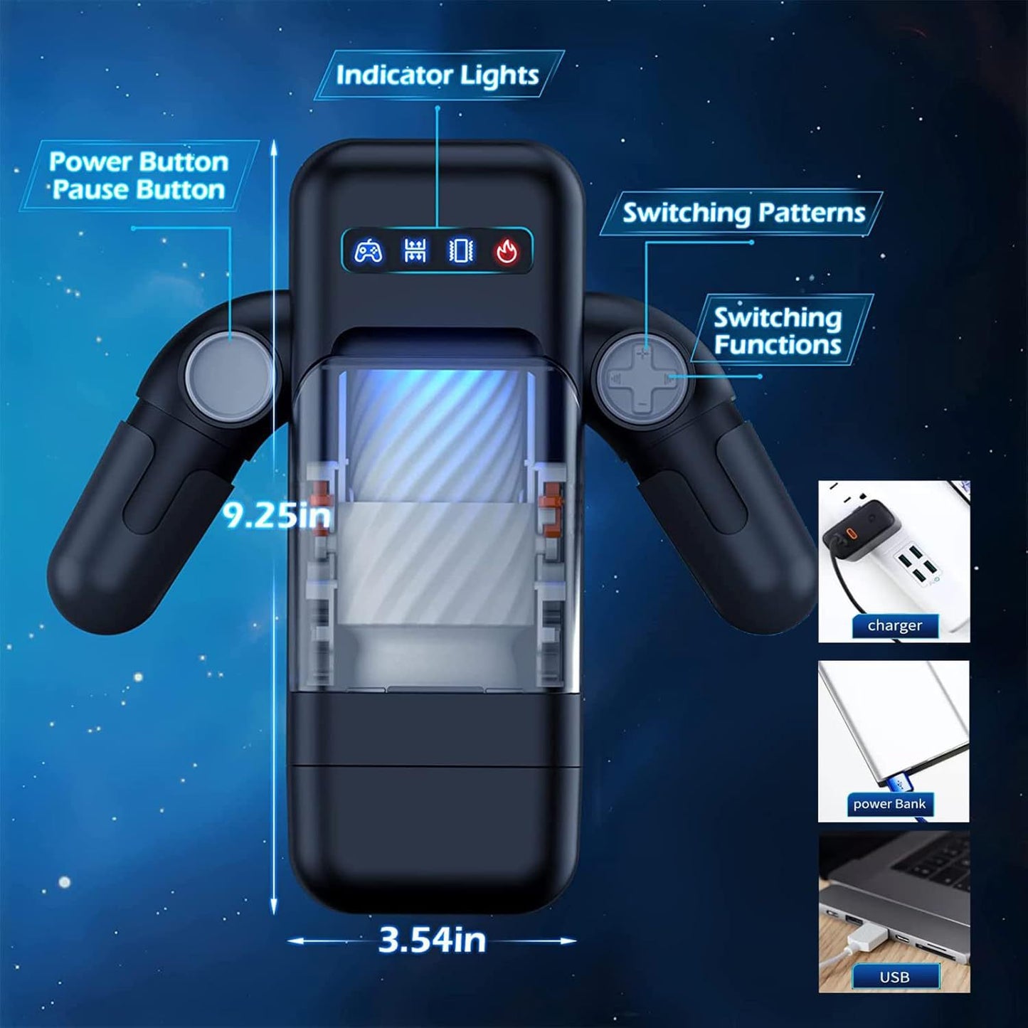 Planet fully automatic telescopic heating and vibration masturbation cup