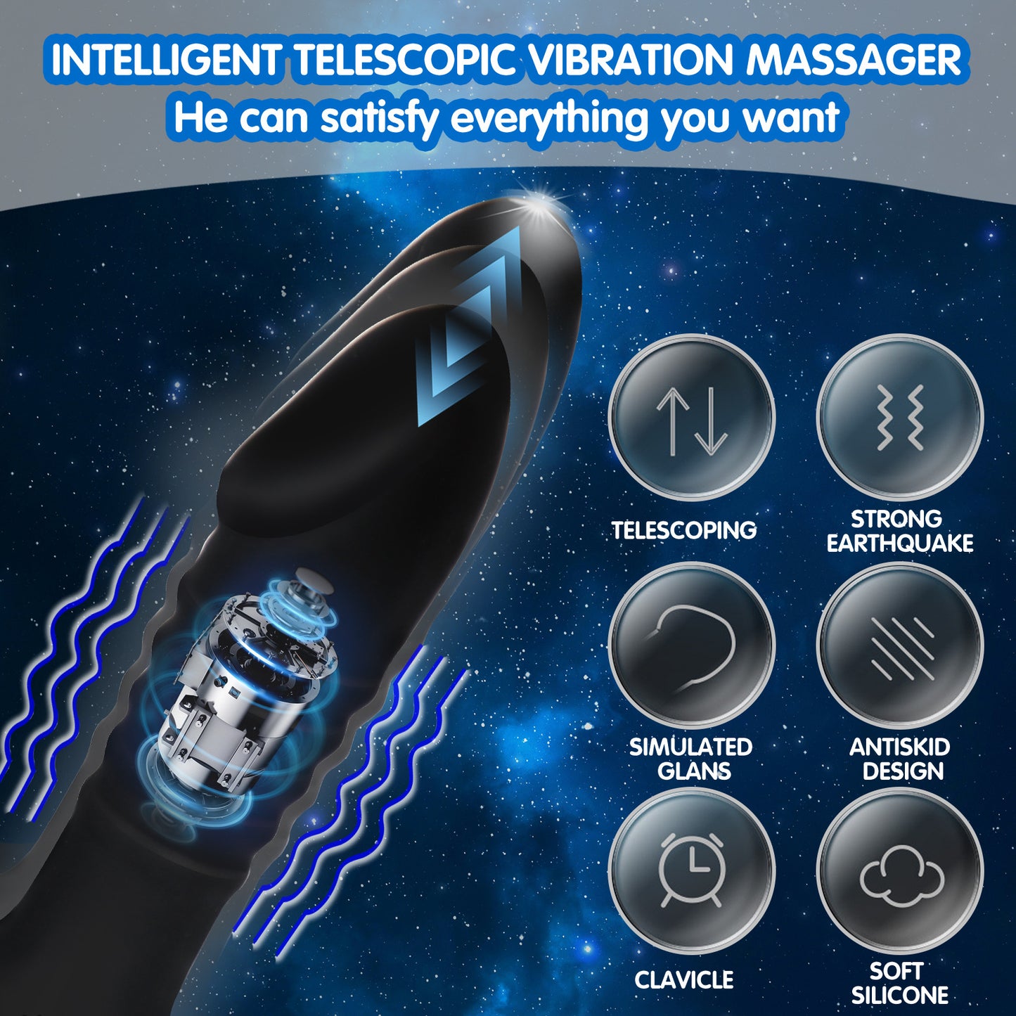 Men's remote control prostate massager fully automatic telescopic anal plug gay masturbation vibrator fun
