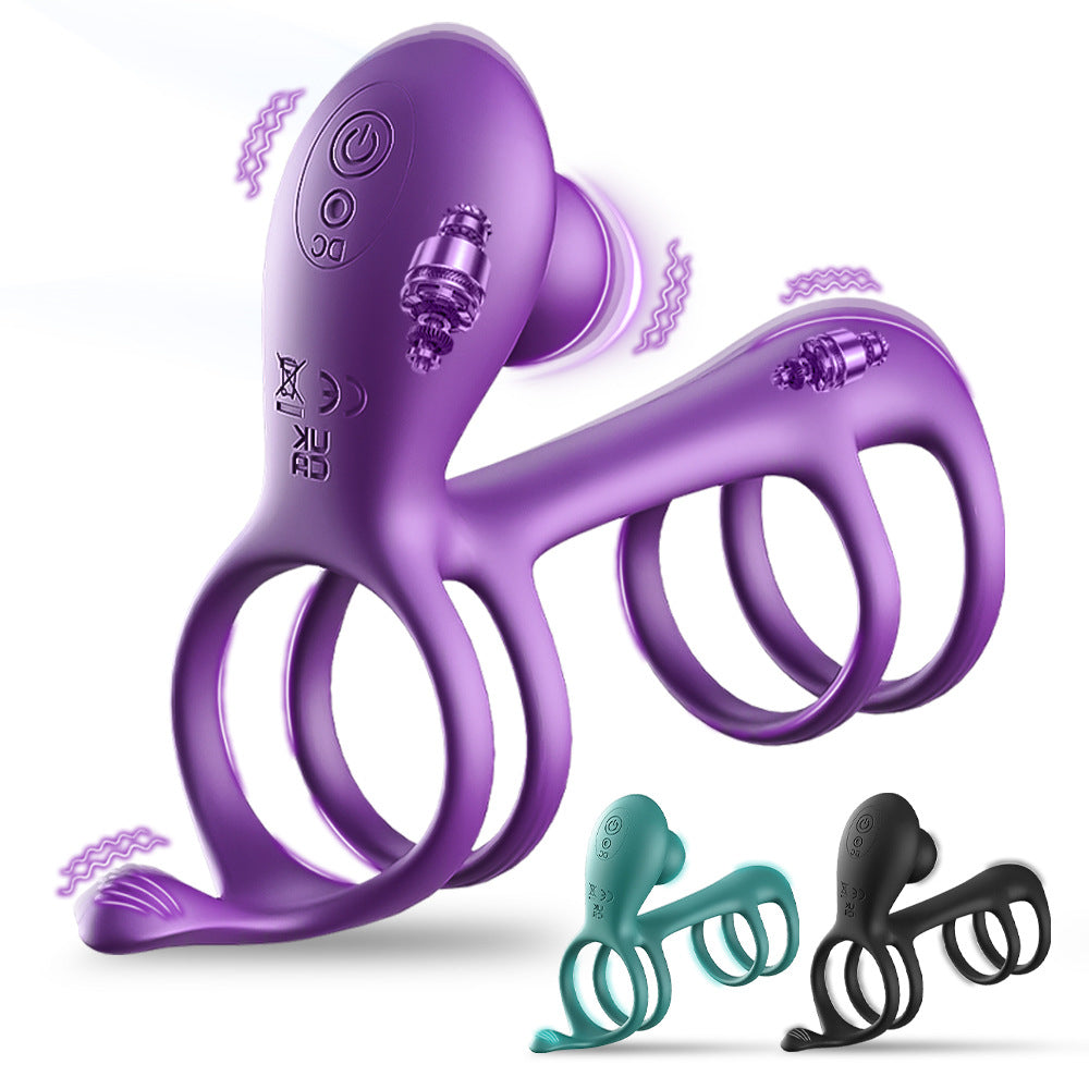 Male sex ring with silicone vibration delay penile ring