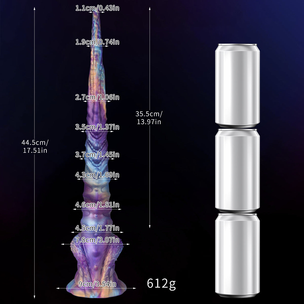 Extra Long, Irregularly Shaped, Silicone Anal Dildo