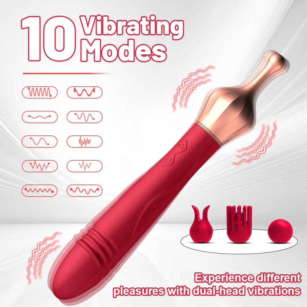 Vibrator female double head teasing masturbation flirting massage stick