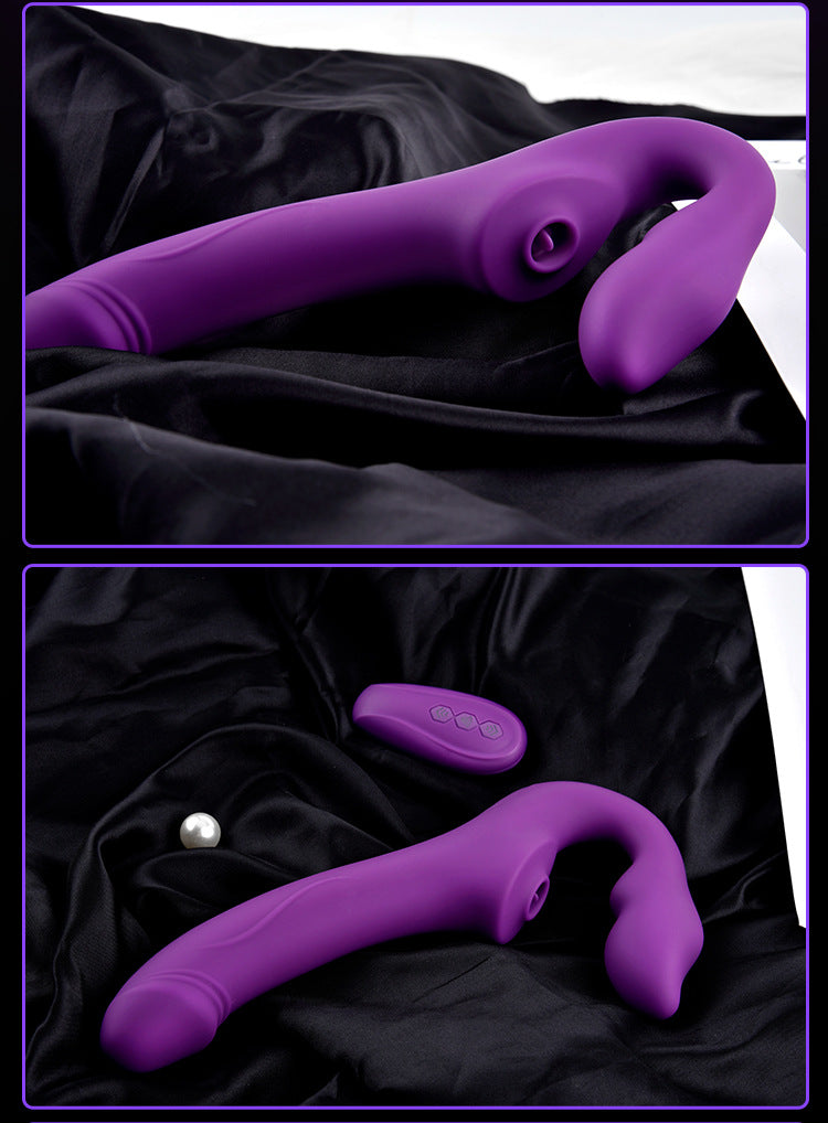 Remote-controlled suction and vibration female masturbator