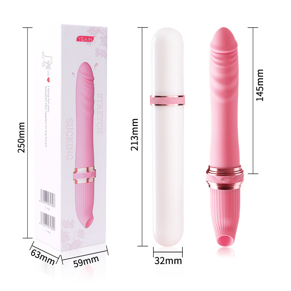 Sexy sucking, telescopic and vibrating double-ended masturbator