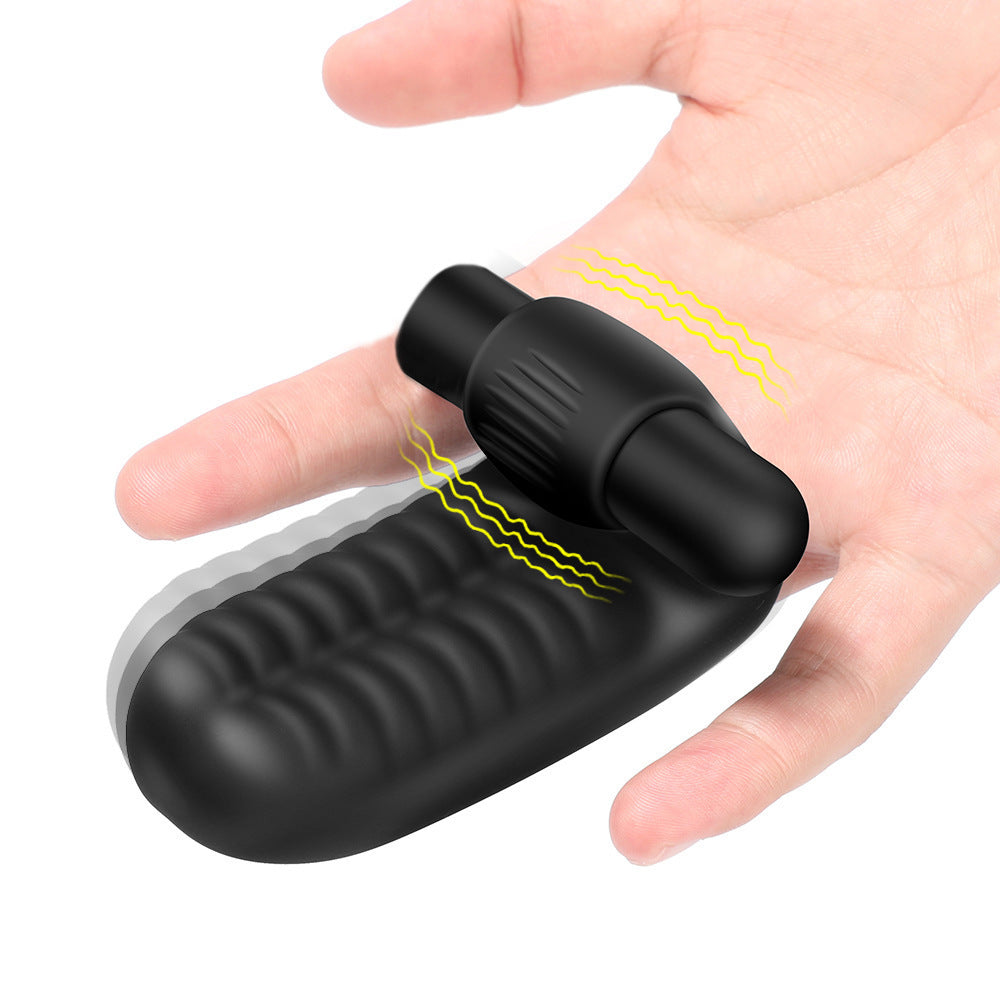 10-frequency rechargeable wearable vibrating sex finger sleeve