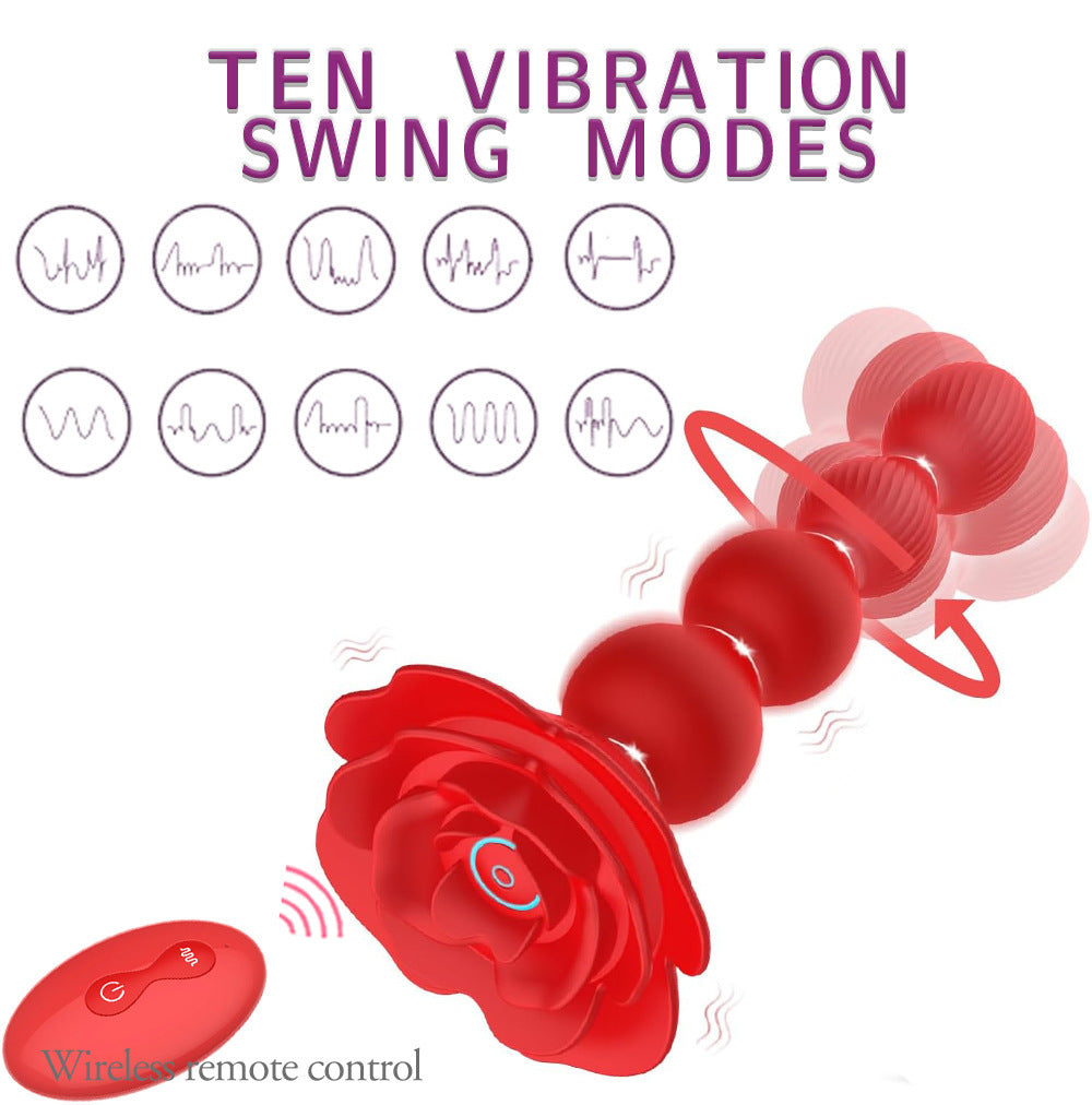 Wireless remote control rose twisting bead vibrator for men and women