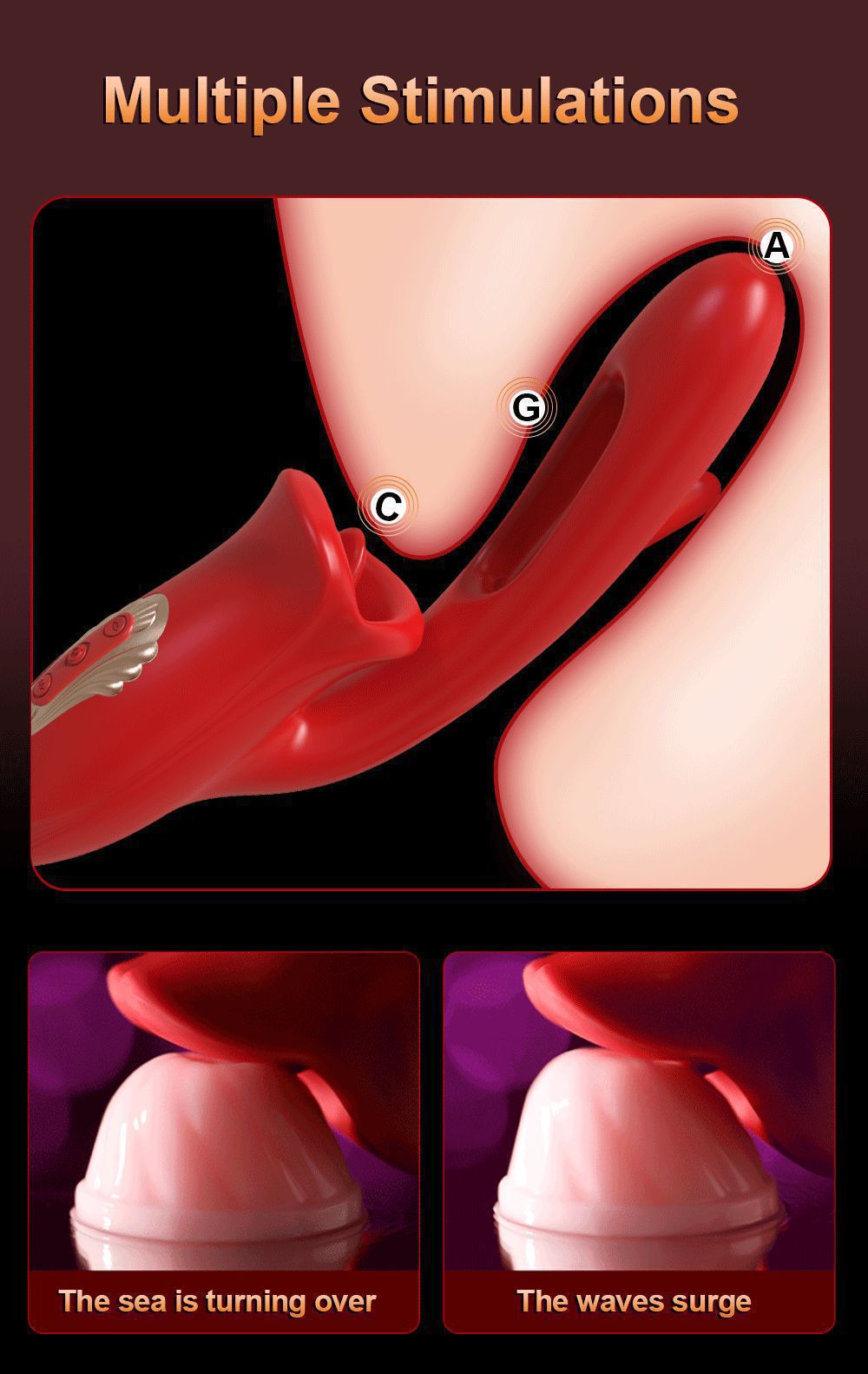 Three-in-one sucking and slapping vibrator