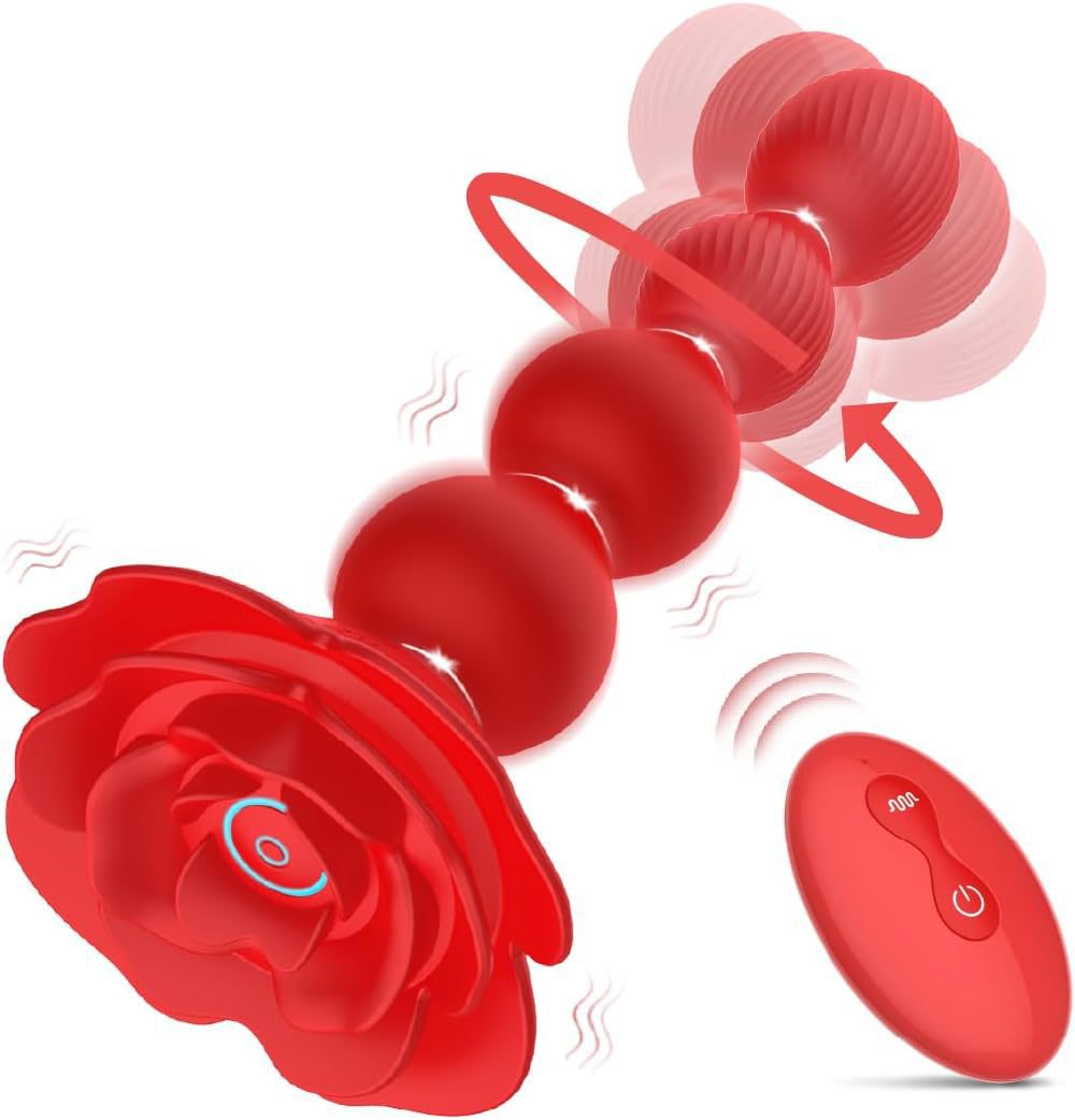 Wireless remote control rose twisting bead vibrator for men and women