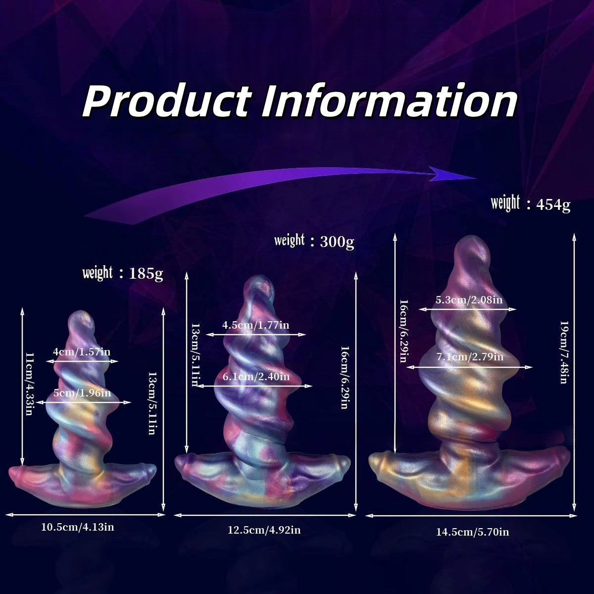 Silicone spiral anal plug, irregularly shaped dildo