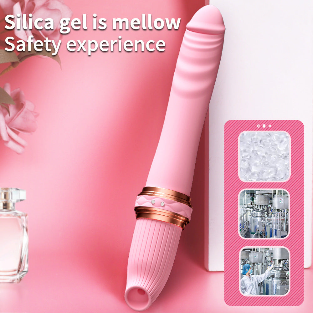 Sexy sucking, telescopic and vibrating double-ended masturbator