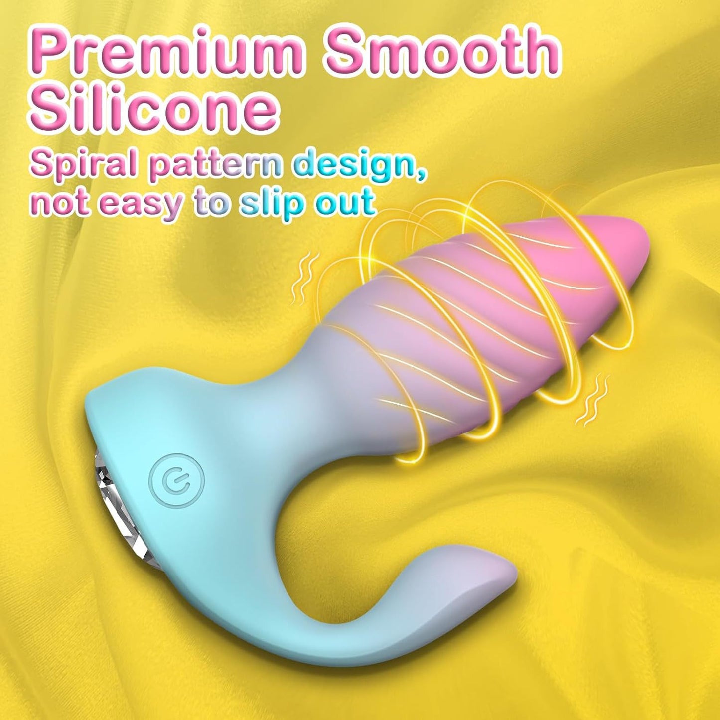 Diamond remote control anal plug gradient wearable vibrator for men and women