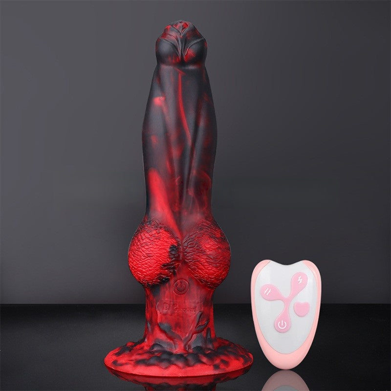 Special-shaped remote-controlled electric telescopic vibrating masturbator