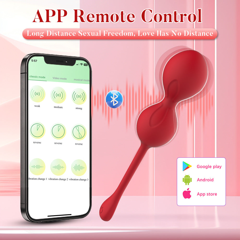 A fully encapsulated vibrator with an app for remotely controlling vaginal contractions. Vibrating masturbator for exercise and sex toys.