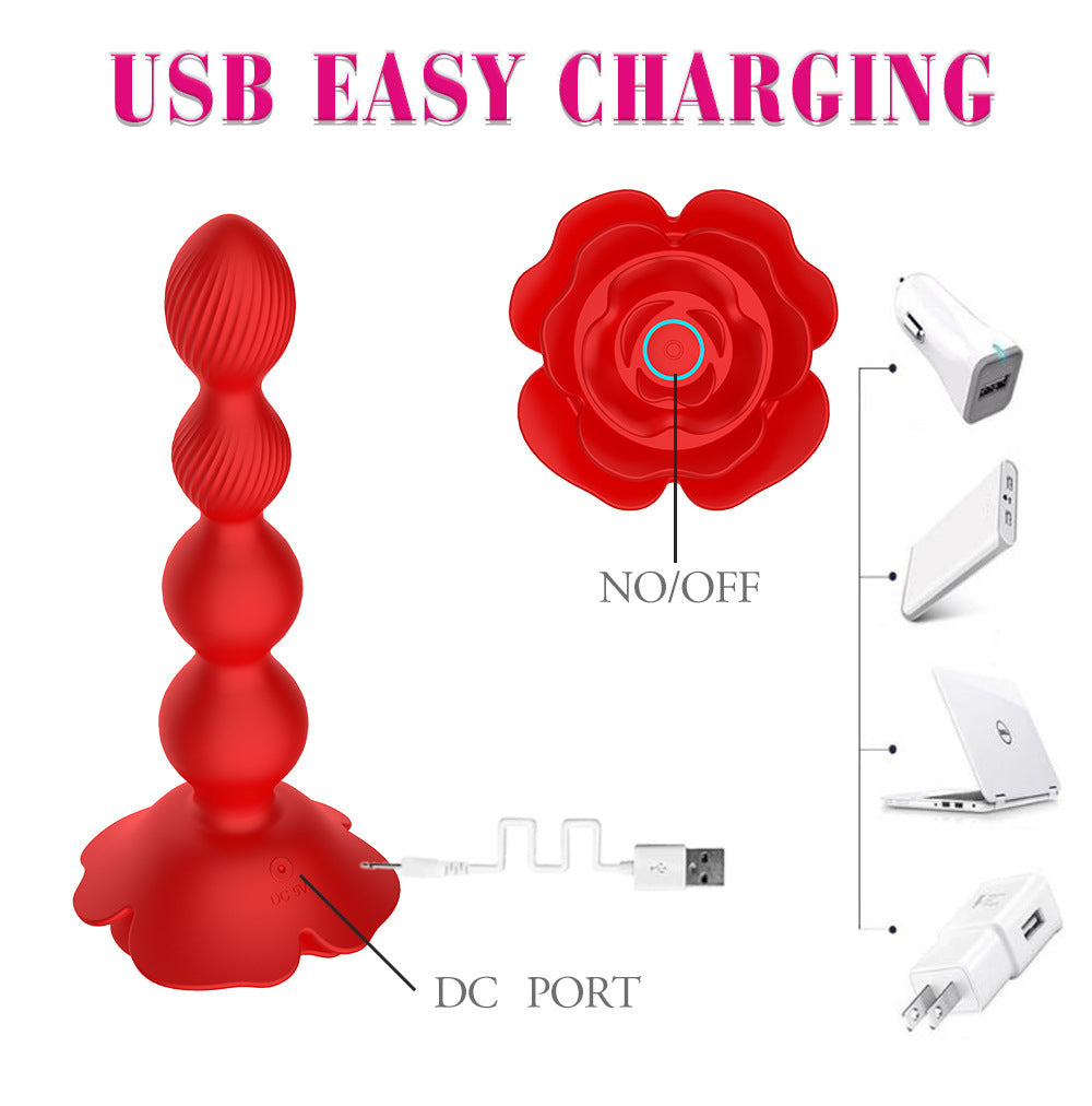 Wireless remote control rose twisting bead vibrator for men and women