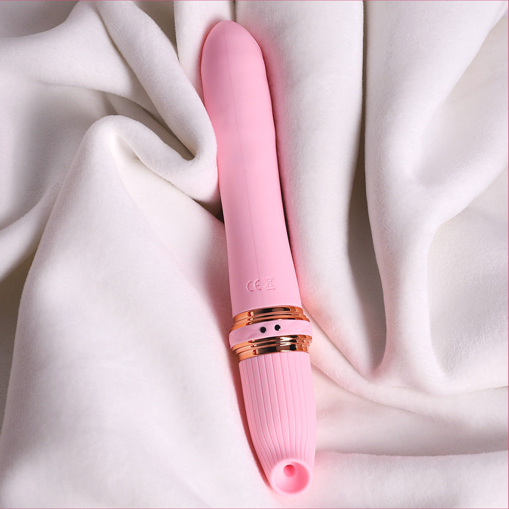 Sexy sucking, telescopic and vibrating double-ended masturbator