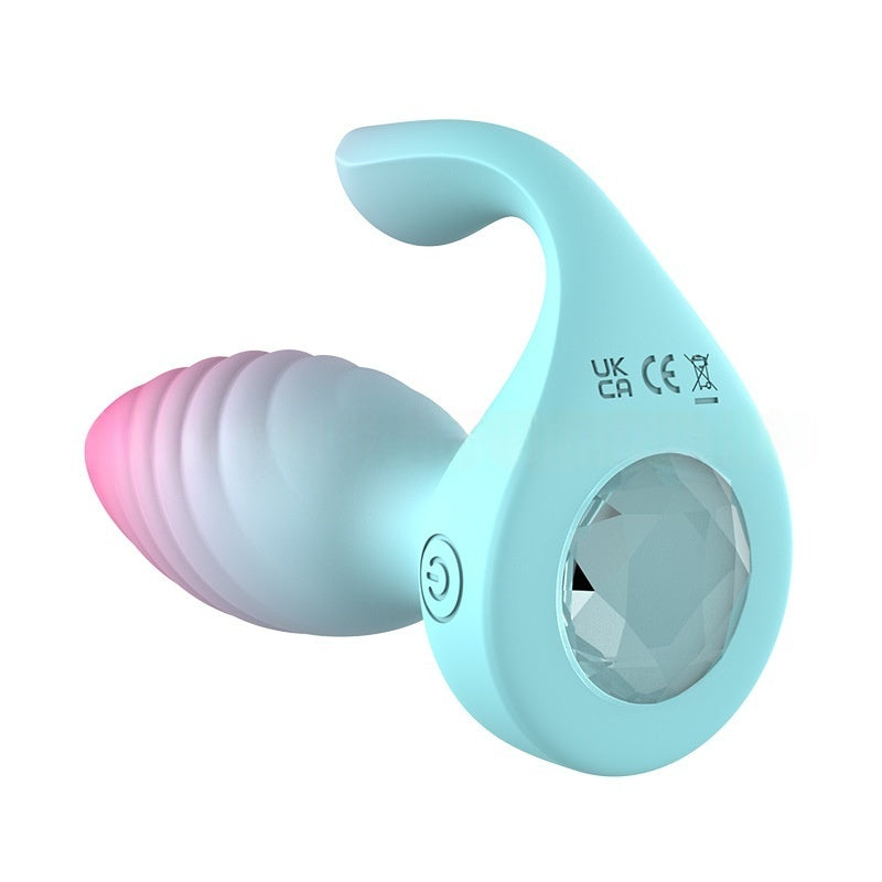 Diamond remote control anal plug gradient wearable vibrator for men and women