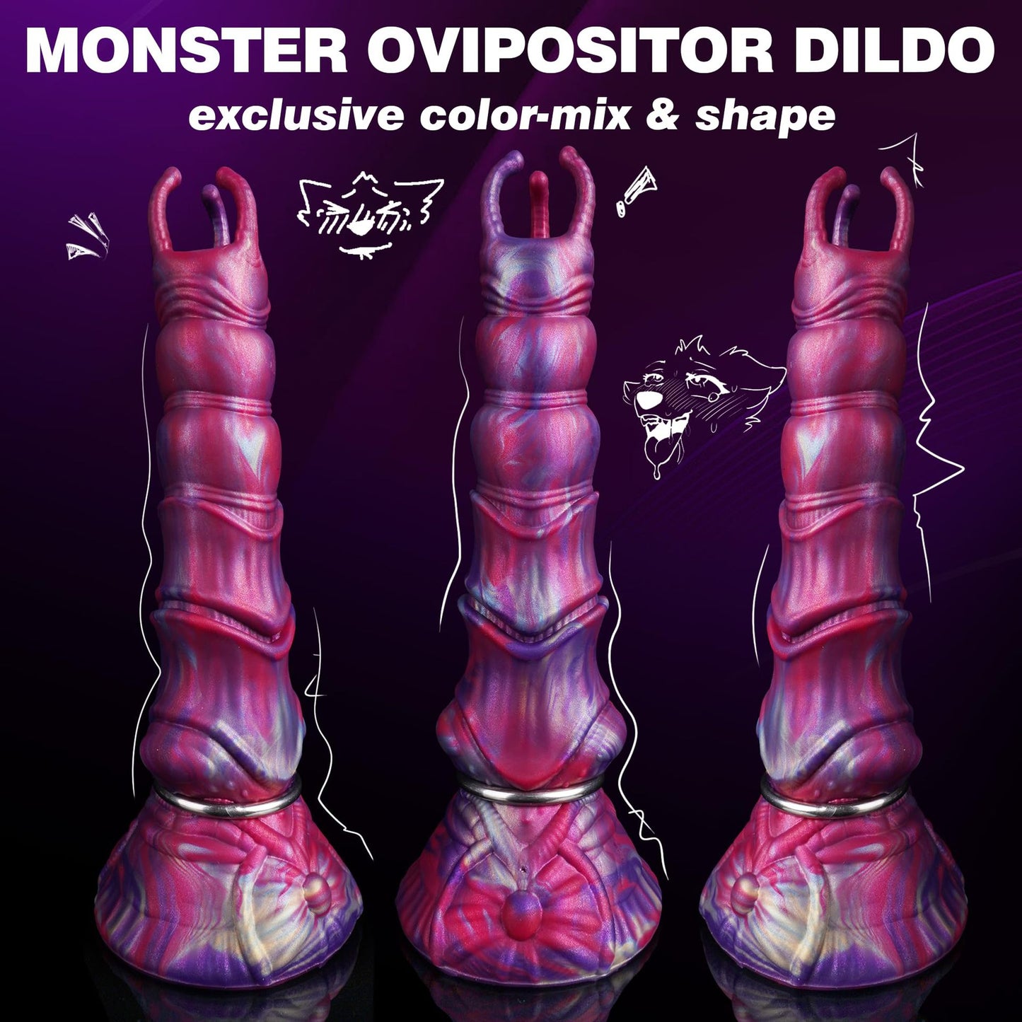 Alien ovipositor, monster, egg-spraying, large dildo