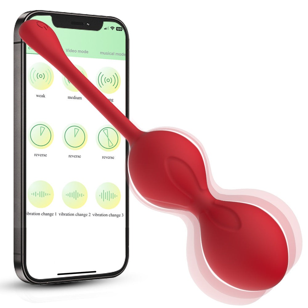 A fully encapsulated vibrator with an app for remotely controlling vaginal contractions. Vibrating masturbator for exercise and sex toys.