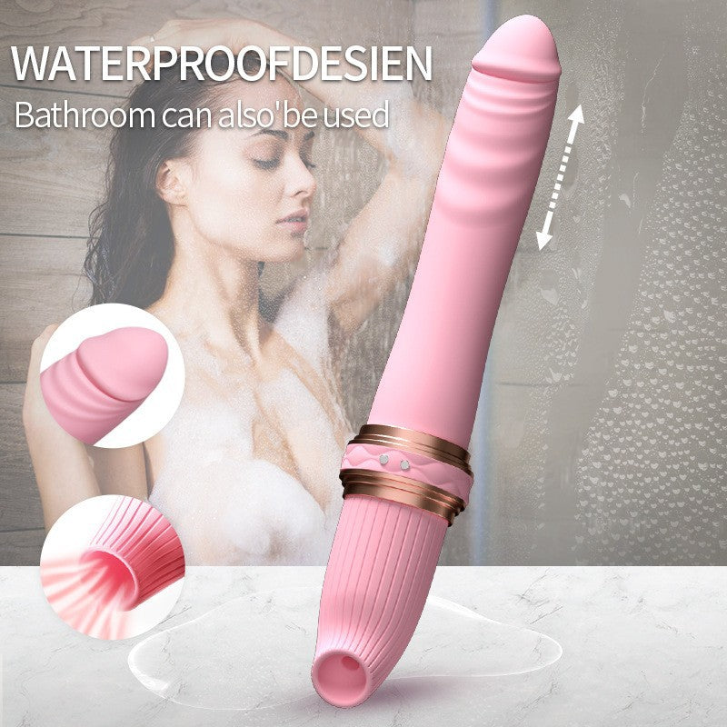 Sexy sucking, telescopic and vibrating double-ended masturbator