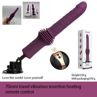 Remote Control Hands-Free Telescopic Vibrating Heating Female Masturbator