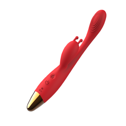 Heated vibrating dildo for women, double-headed massager