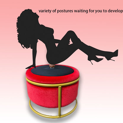 Red plug-in massage chair with dildo