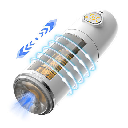 Space Capsule Fully Automatic Masturbator with Telescopic Rotation