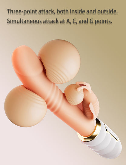 Vibrator retractable double vibration tongue teasing female masturbator