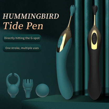 Double-ended stimulating vibrator for female masturbation