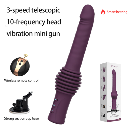 Remote Control Hands-Free Telescopic Vibrating Heating Female Masturbator