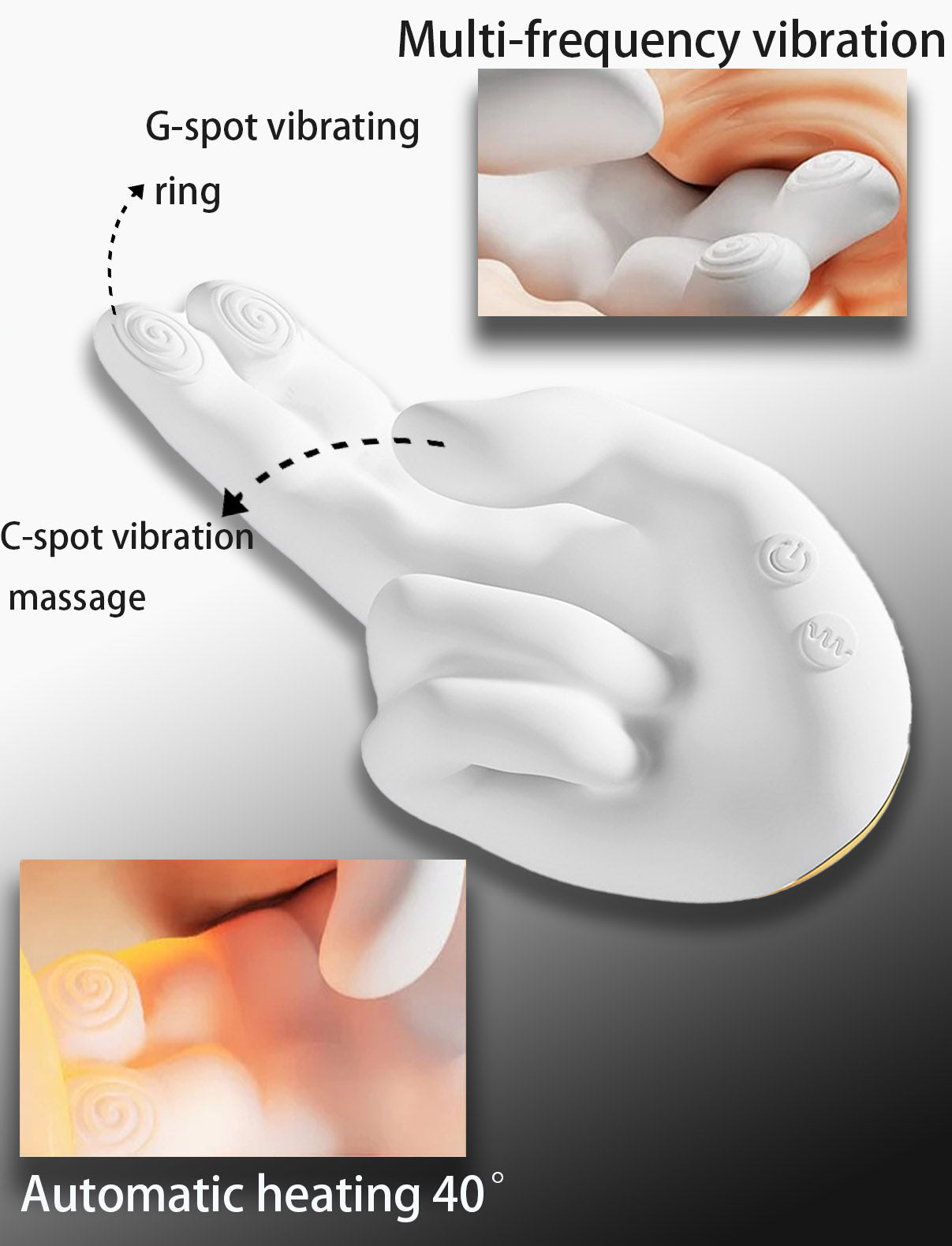 Gold right hand G-spot vibrator with heating, can be inserted into the clitoris to stimulate instant orgasm masturbation massager