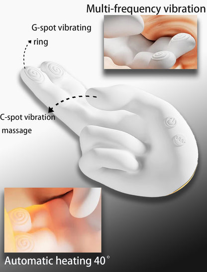 Gold right hand G-spot vibrator with heating, can be inserted into the clitoris to stimulate instant orgasm masturbation massager