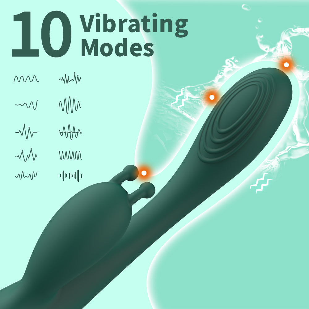 Heated vibrating dildo for women, double-headed massager