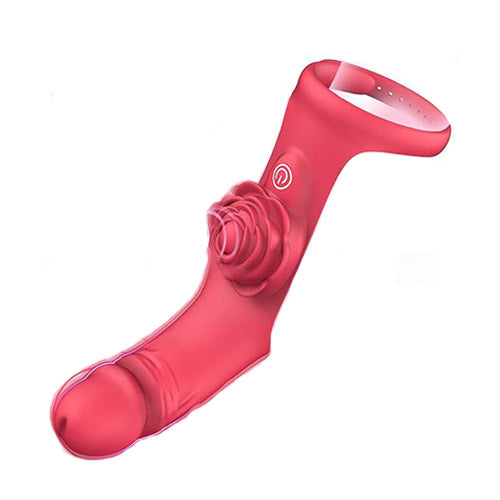 Rose-shaped vibrating finger masturbator