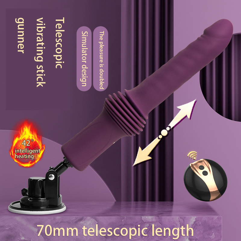 Remote Control Hands-Free Telescopic Vibrating Heating Female Masturbator