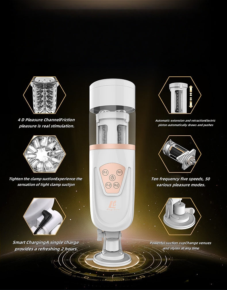 Airbag piston fully automatic insertion and telescopic clip sucking male masturbator Sex toy airplane cup