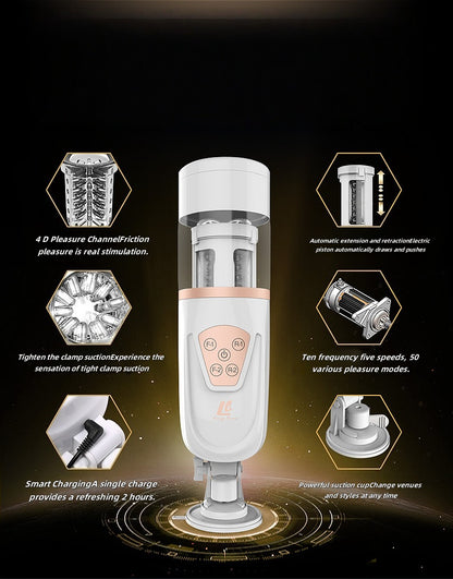 Airbag piston fully automatic insertion and telescopic clip sucking male masturbator Sex toy airplane cup