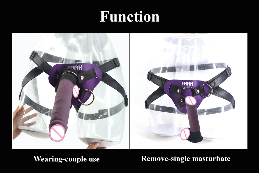 Qianai wears FAAK female device solid thick penis anal plug
